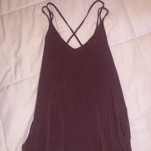 American Eagle Maroon Criss-Cross Back Tank